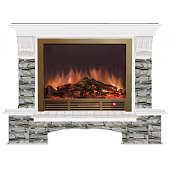 Каминокомплект Glenrich Бостон Алтай Ш-33 (белый)+Sharm 33 BR